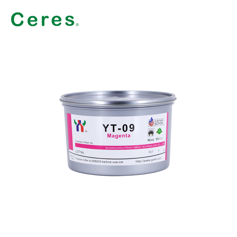 Ceres High Gloss YT-09 Soy Bean Offset Printing Ink with Friction and Heat Resistance for Paper Air Drying