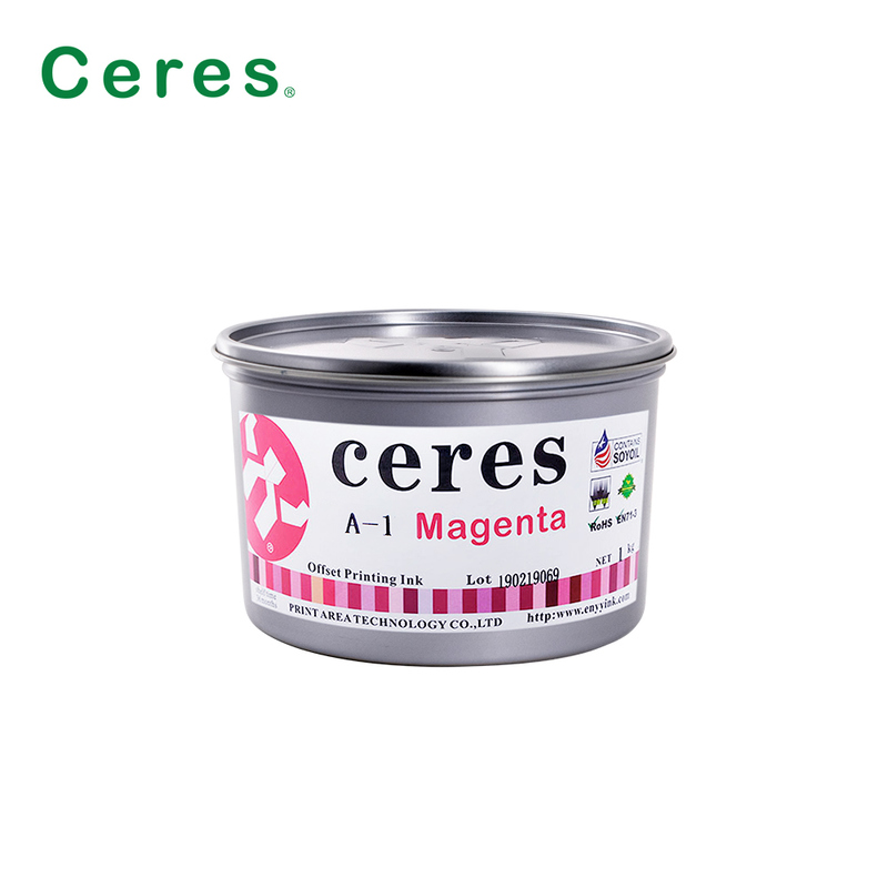 Ceres A-1 Нетоксичная глянцевая краска для офсетной печати со сроком хранения 2 года на основе соевых бобов для CMYK