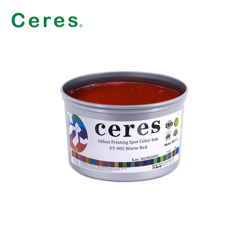 Быстросухой YT-905 Теплый красный пантонный пятнистый цвет Оффсетный печатный чернила с высокой прозрачностью