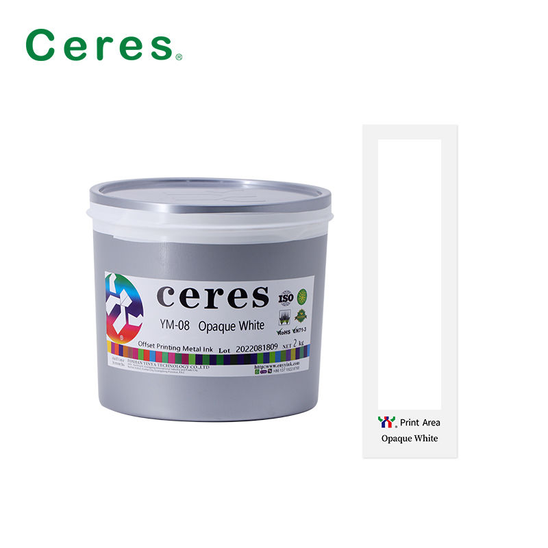 YM-08 Непрозрачная белая УФ чернила офсетная печатная чернила для металла с устойчивостью к приготовлению пищи