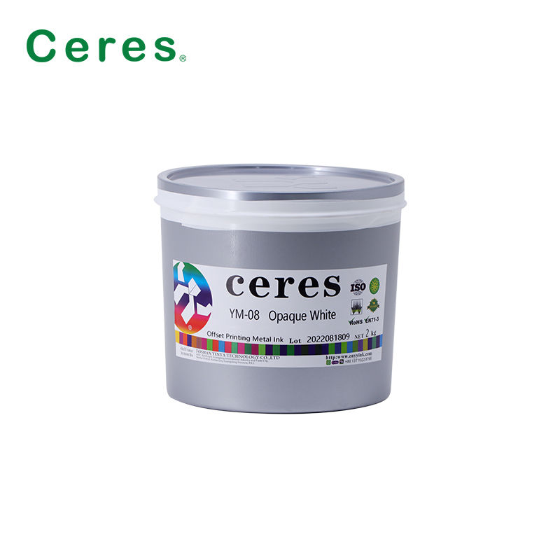 YM-08 Непрозрачная белая УФ чернила офсетная печатная чернила для металла с устойчивостью к приготовлению пищи